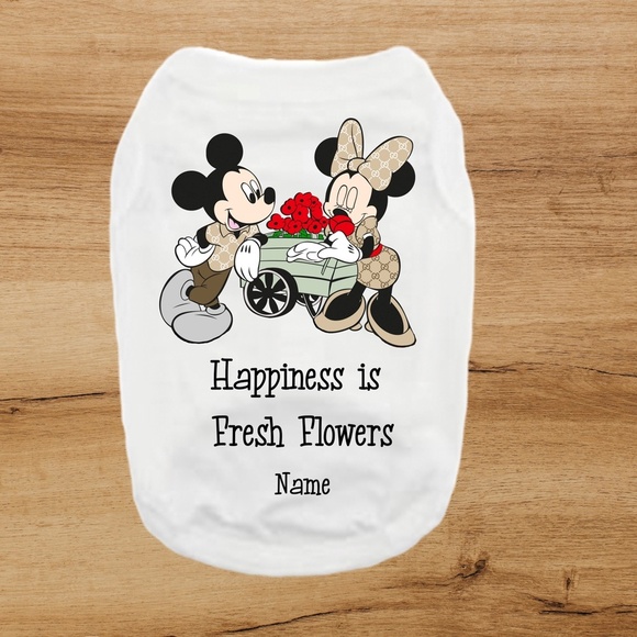 Other - NWT Custom Minnie Mouse dog shirt with flowers